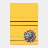 Pitbull-hond omringd door levendige zonnebloemen post-it® notes (Voorkant)