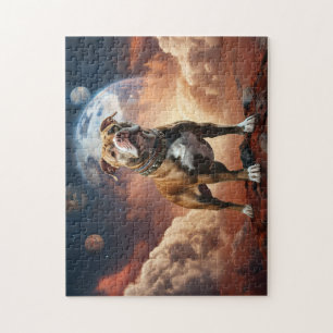 Pitbull-hond op Mars op een legpuzzel! Legpuzzel