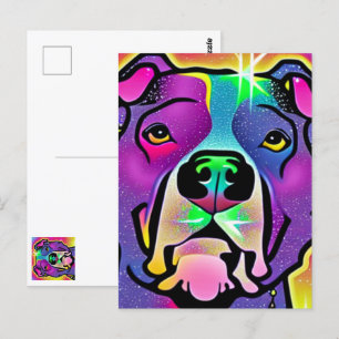 Pitbull Hond Pop Art Briefkaart