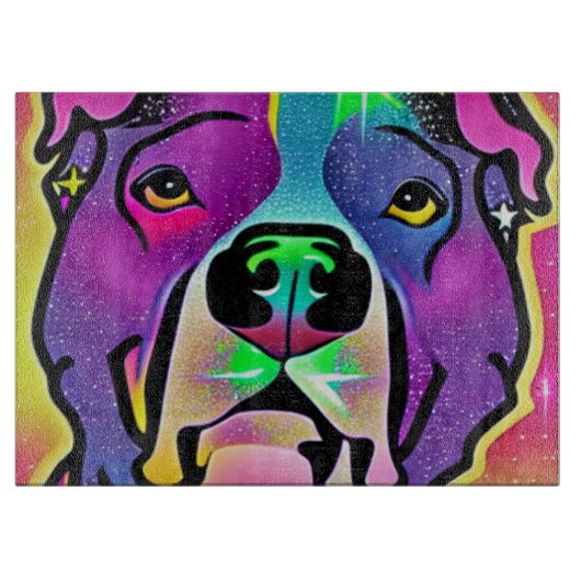 Pitbull Hond Pop Art  Snijplank (Voorkant)