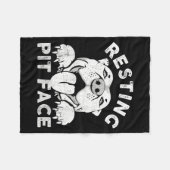 Pitbull-hond rustend Pit-gezicht sarcastische humo Fleece Deken (Voorkant (Horizontaal))