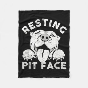 Pitbull-hond rustend Pit-gezicht sarcastische humo Fleece Deken