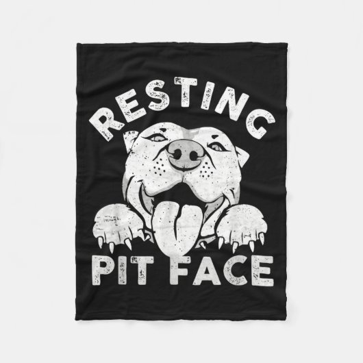 Pitbull-hond rustend Pit-gezicht sarcastische humo Fleece Deken (Voorkant)