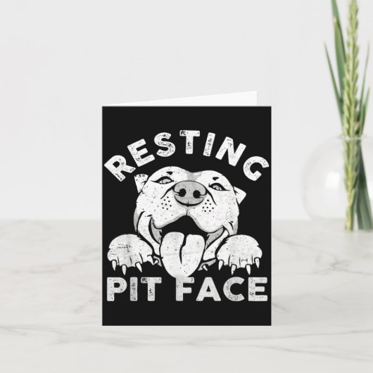 Pitbull-hond rustend Pit-gezicht sarcastische humo Kaart (Voorkant)