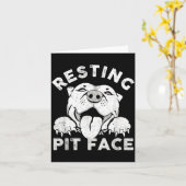 Pitbull-hond rustend Pit-gezicht sarcastische humo Kaart (Gele Bloem)