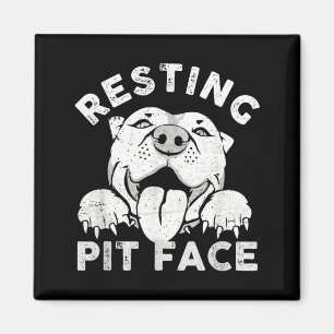 Pitbull-hond rustend Pit-gezicht sarcastische humo Magneet