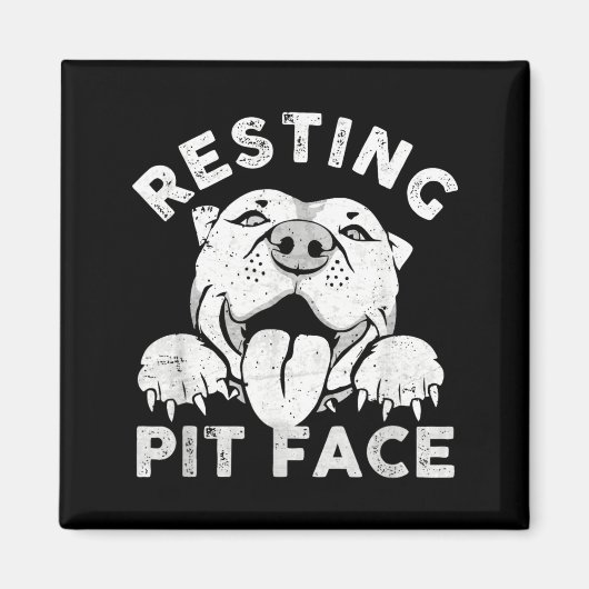 Pitbull-hond rustend Pit-gezicht sarcastische humo Magneet (Voorkant)