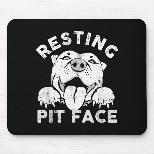 Pitbull-hond rustend Pit-gezicht sarcastische humo Muismat (Voorkant)