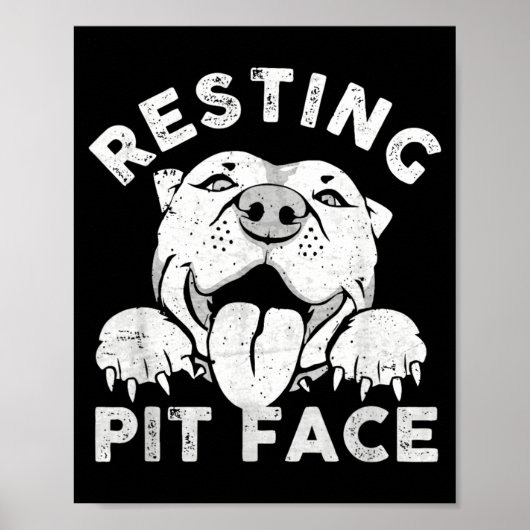 Pitbull-hond rustend Pit-gezicht sarcastische humo Poster (Voorkant)