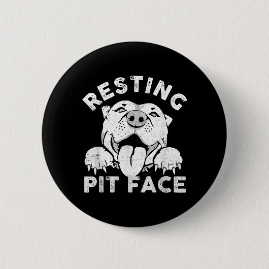 Pitbull-hond rustend Pit-gezicht sarcastische humo Ronde Button 5,7 Cm (Voorkant)