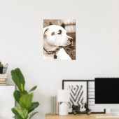 pitbull hond sepia haat daad niet ras poster (Thuiskantoor)