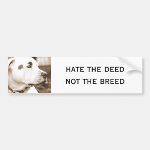pitbull hond sepia kleur haat daad niet ras bumpersticker