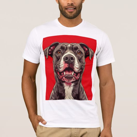 Pitbull hond t-shirt (Voorkant)