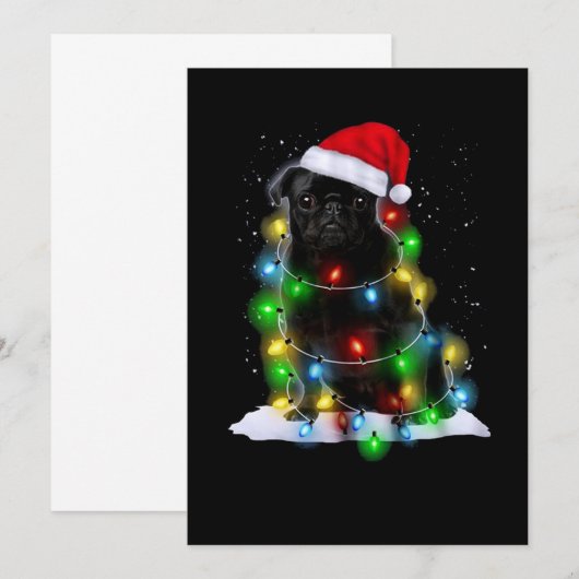 Pitbull hond tijdens Kerstmis Notitiekaartje (Voorkant / Achterkant)