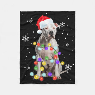Pitbull Hond Vrolijke Dogma's Kerstman Pitbull Ker Fleece Deken
