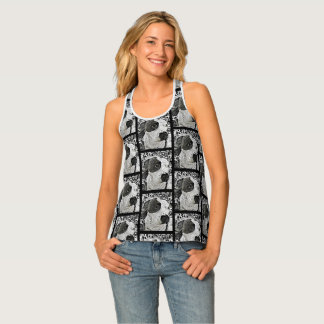 Pitbull-hond zwarte en witte vormrootstier tanktop