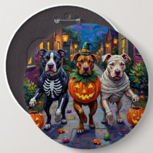 Pitbull-honden die langs de deuren gaan met Hallow Ronde Button 6,0 Cm