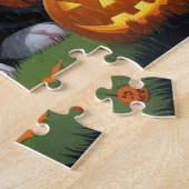 Pitbull Honden Pompoen Halloween Grappig Legpuzzel (Zijkant)