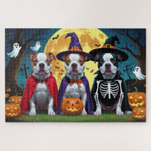 Pitbull Honden Pompoen Halloween Grappig Legpuzzel