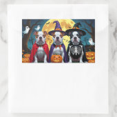 Pitbull Honden Pompoen Halloween Grappig Rechthoekige Sticker (Tas)