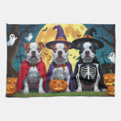 Pitbull Honden Pompoen Halloween Grappig Theedoek (Horizontaal)