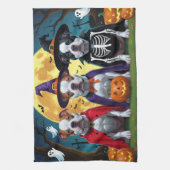 Pitbull Honden Pompoen Halloween Grappig Theedoek (Verticaal)