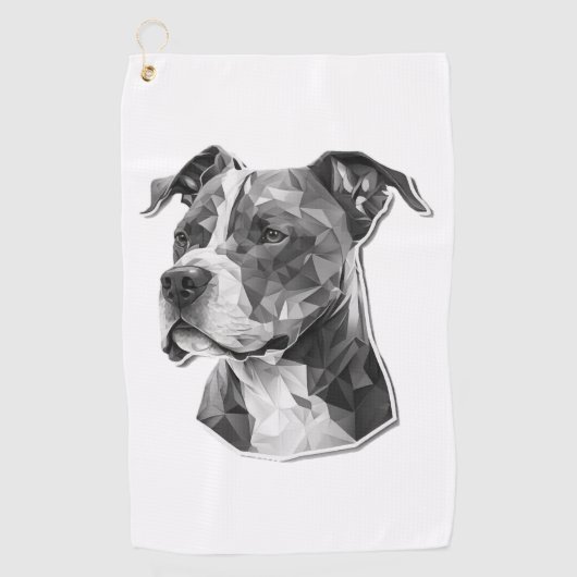 Pitbull hondengezicht golfhanddoek (Voorkant)
