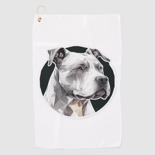 Pitbull hondengezicht golfhanddoek (Voorkant)