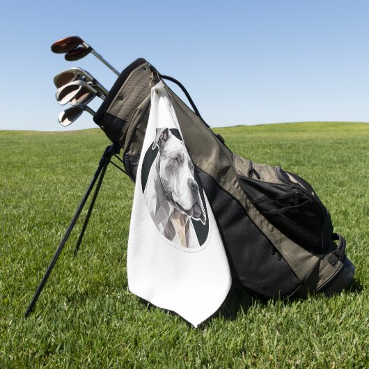 Pitbull hondengezicht golfhanddoek (Groen)