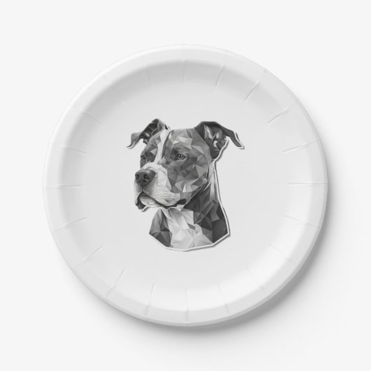 Pitbull hondengezicht papieren bordje (Voorkant)