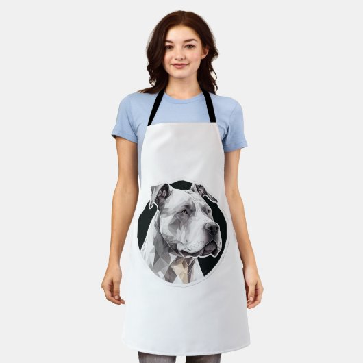 Pitbull hondengezicht schort (Gedragen)