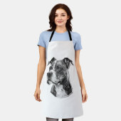 Pitbull hondengezicht schort (Gedragen)