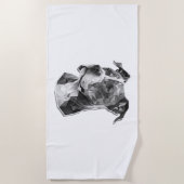 Pitbull hondengezicht strandlaken (Voorkant)