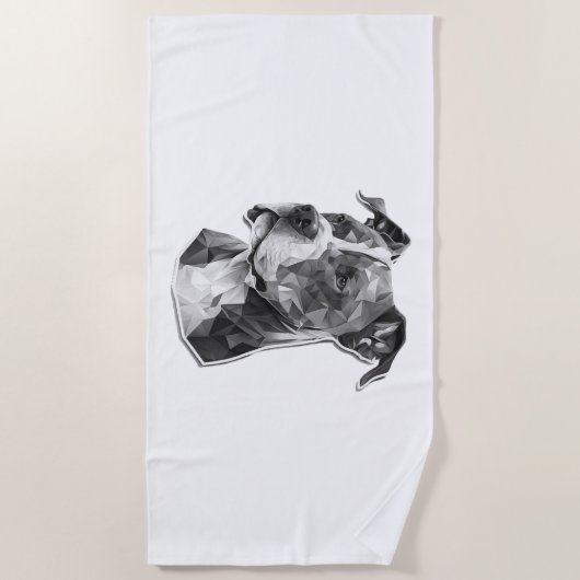 Pitbull hondengezicht strandlaken (Voorkant)