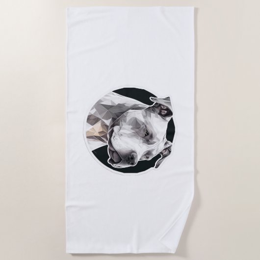 Pitbull hondengezicht strandlaken (Voorkant)