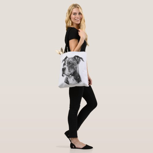 Pitbull hondengezicht tote bag (Op model)