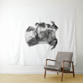 Pitbull hondengezicht wandkleed (In Situ (horizontaal))