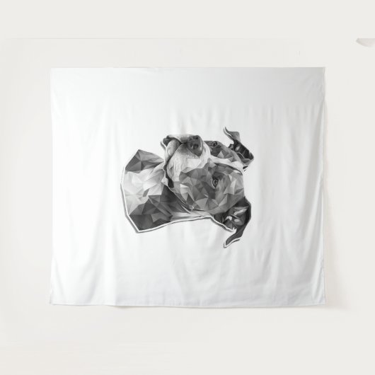 Pitbull hondengezicht wandkleed (Voorkant (horizontaal))