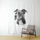 Pitbull hondengezicht wandkleed (In situ)