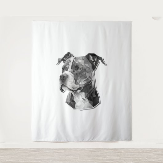 Pitbull hondengezicht wandkleed (Voorkant)