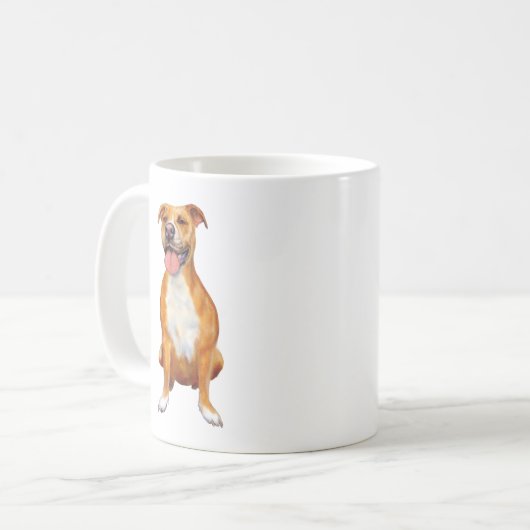 Pitbull-hondenkunst op een mok (Voorkant links)