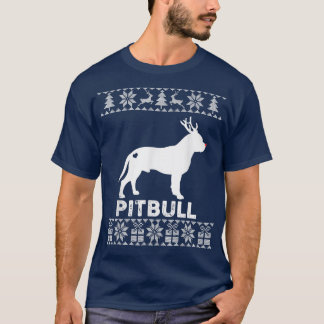 Pitbull Hondenliefhebber Kerstreindeer Ugly Christ T-shirt