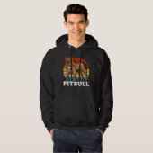 Pitbull Hondenliefhebber Retro Hoodie (Voorkant volledig)