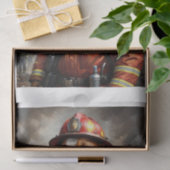 Pitbull hondenras als brandweerman tissuepapier (Geschenk)