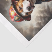 Pitbull hondenras als brandweerman tissuepapier (Detail)