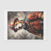 Pitbull hondenras als brandweerman tissuepapier (Voorkant)