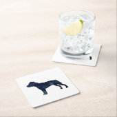 Pitbull Hondenras Silhouette Black Waterverf Kartonnen Onderzetters (Insitu)