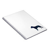 Pitbull Hondenras Silhouette Black Waterverf Notitieboek (Rechterzijde)