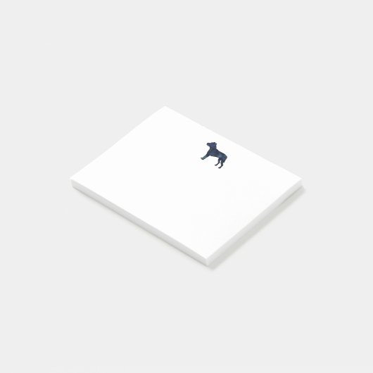 Pitbull Hondenras Silhouette Black Waterverf Post-it® Notes (Schuin)