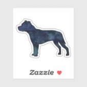 Pitbull Hondenras Silhouette Black Waterverf Sticker (Vel)